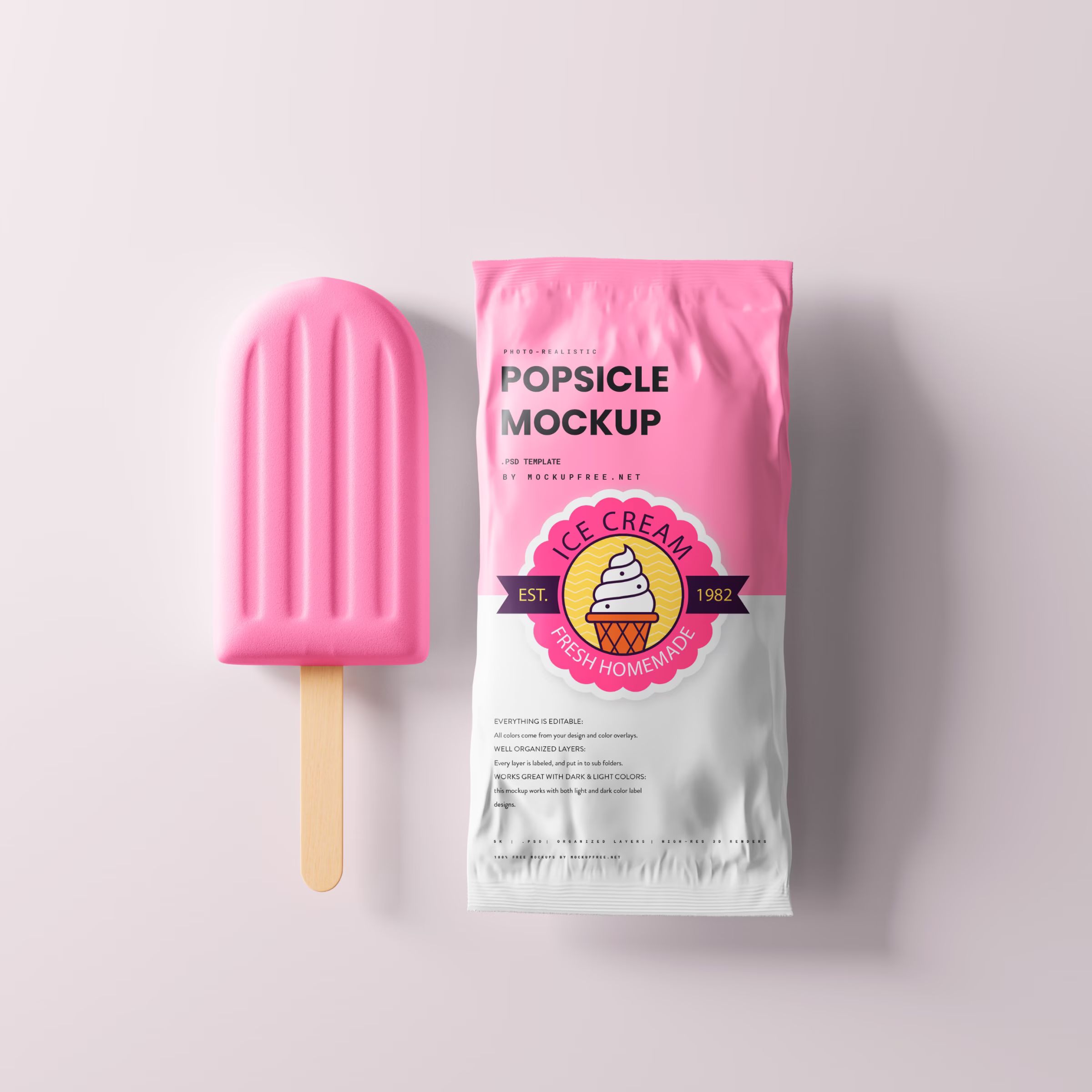 Popsicle Ice Cream Packaging Mockup