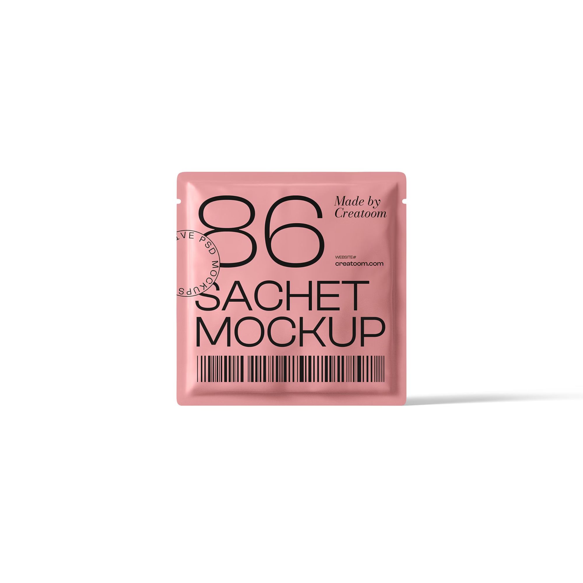 Free Sachet Mockup V1 Front View