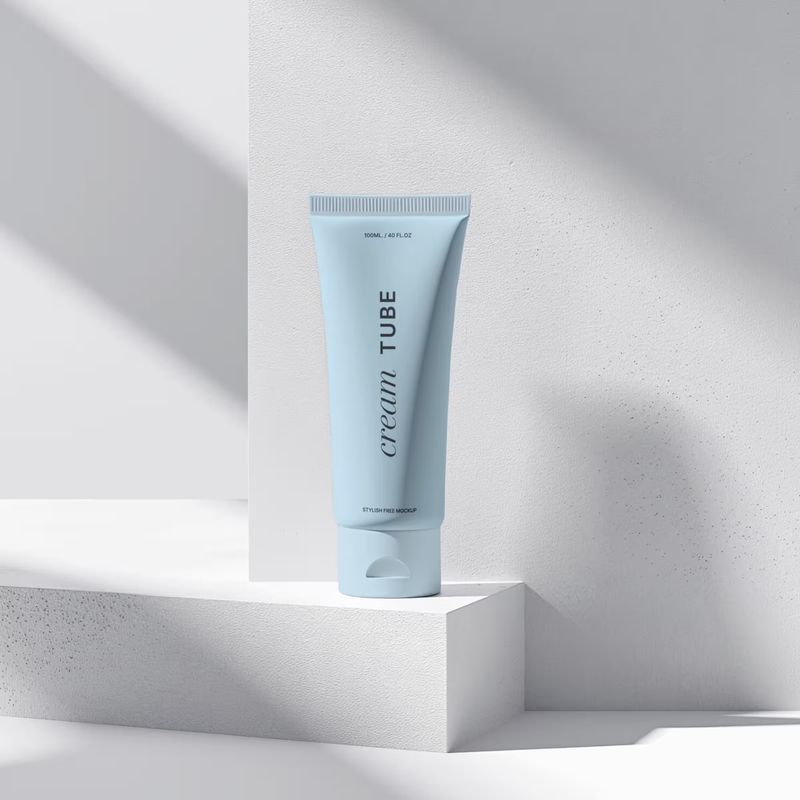 Free Minimalistic Cream Mockup