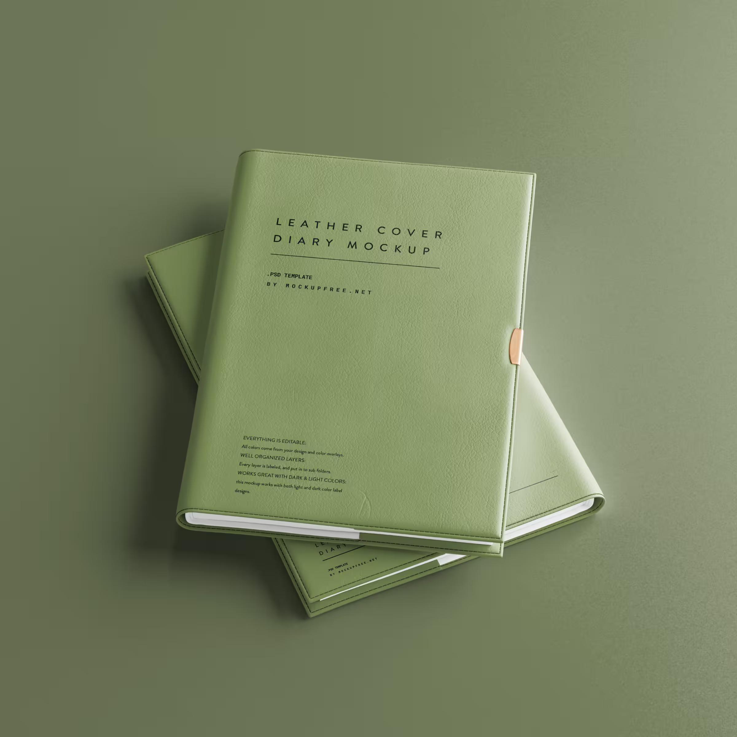 Leather Cover Diary Mockup 3
