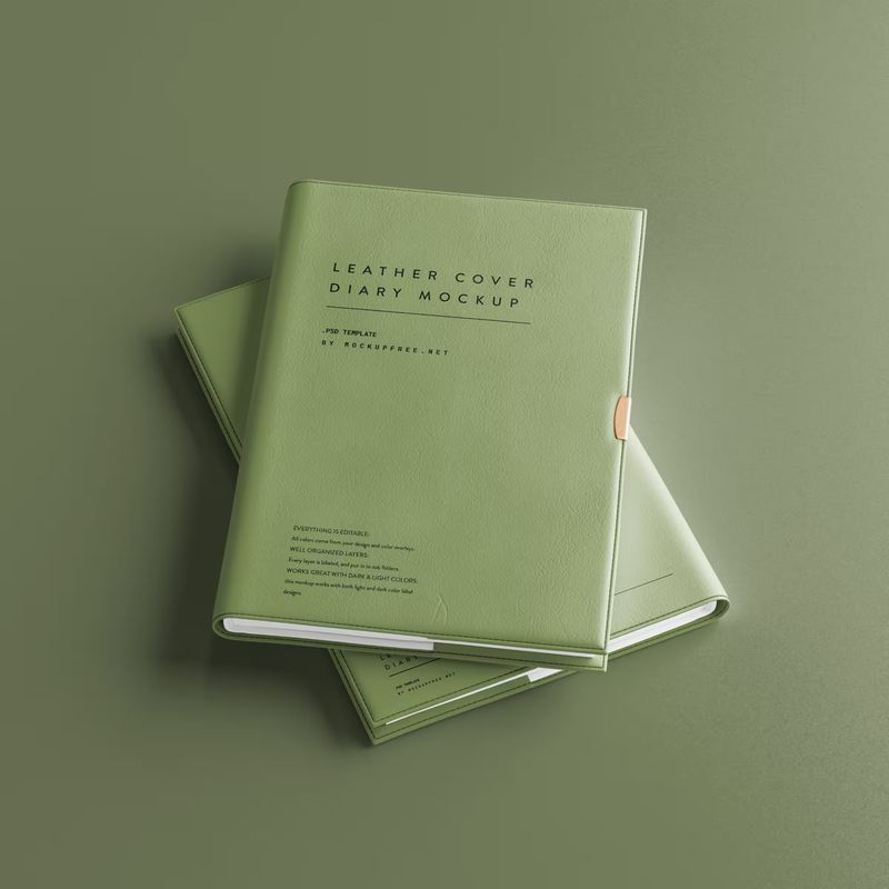 Leather Cover Diary Mockup 3
