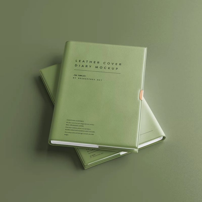 Leather Cover Diary Mockup 3