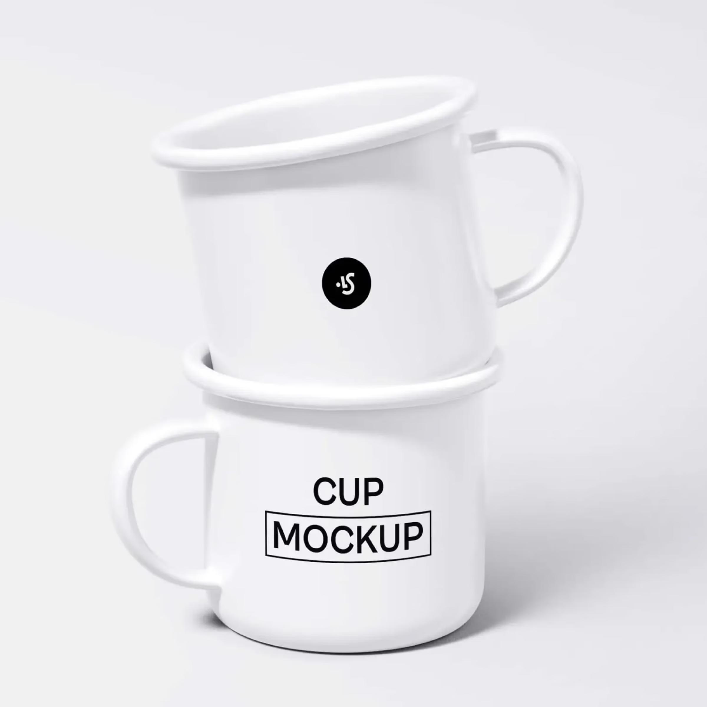 Free Steel Mugs Minimalistic Mockup