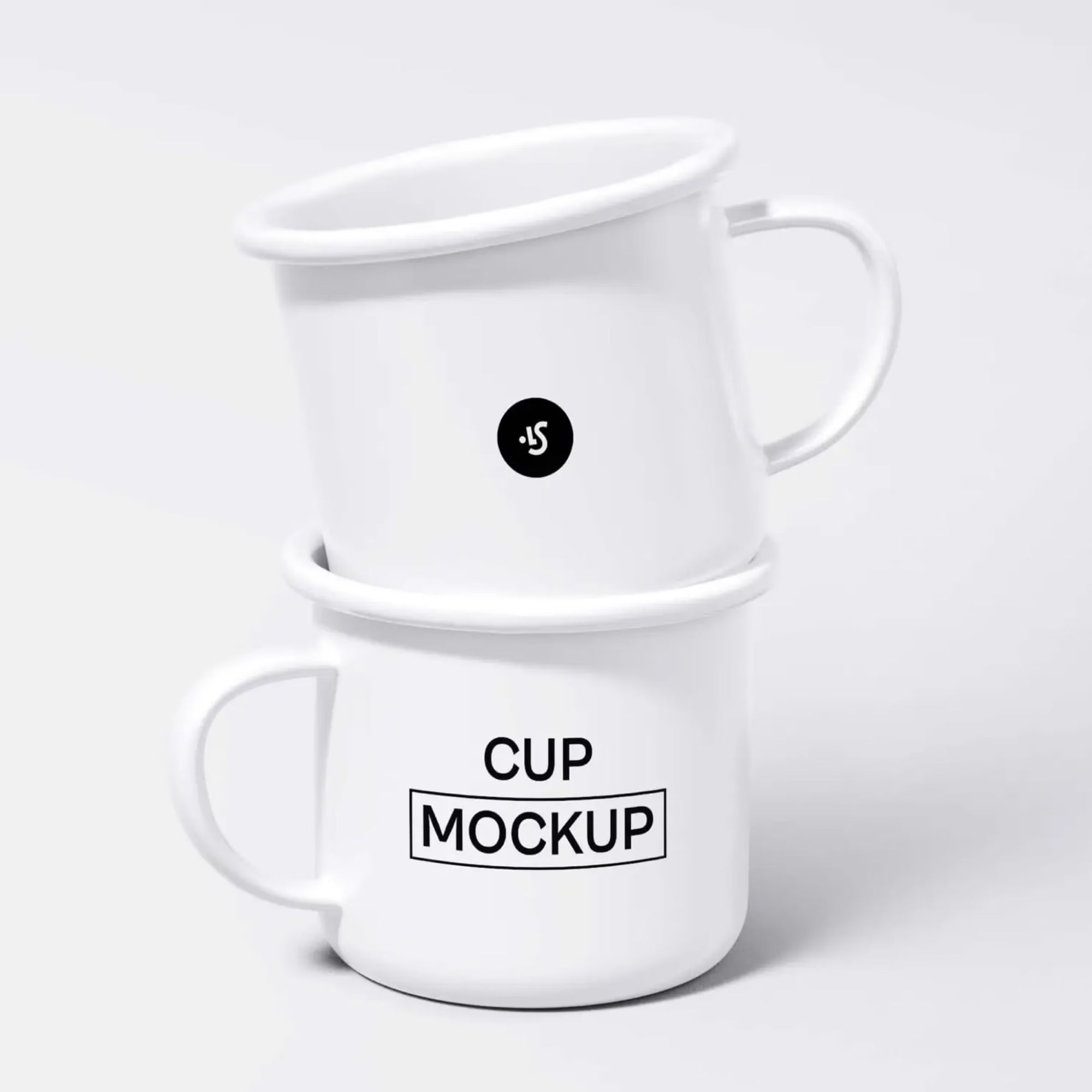 Free Steel Mugs Minimalistic Mockup