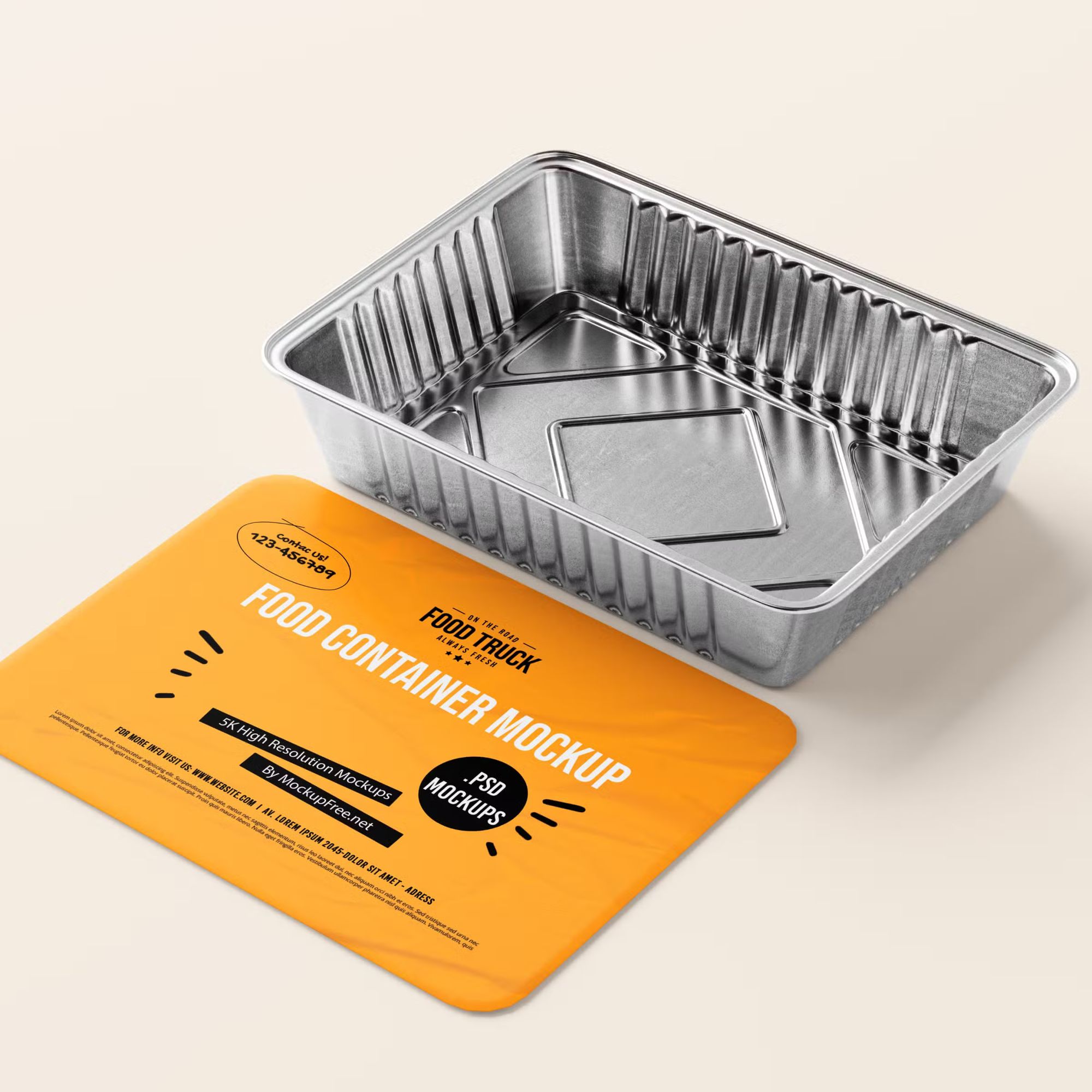 Large Aluminum Food Container Box Mockup 3