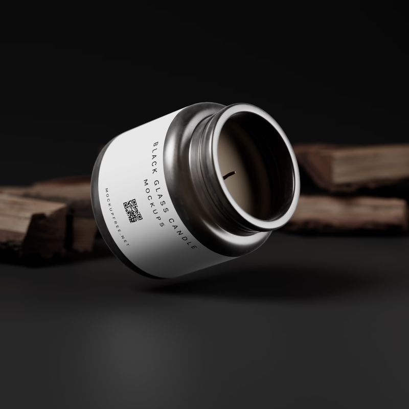 Black Glass Candle Jar Mockups 4