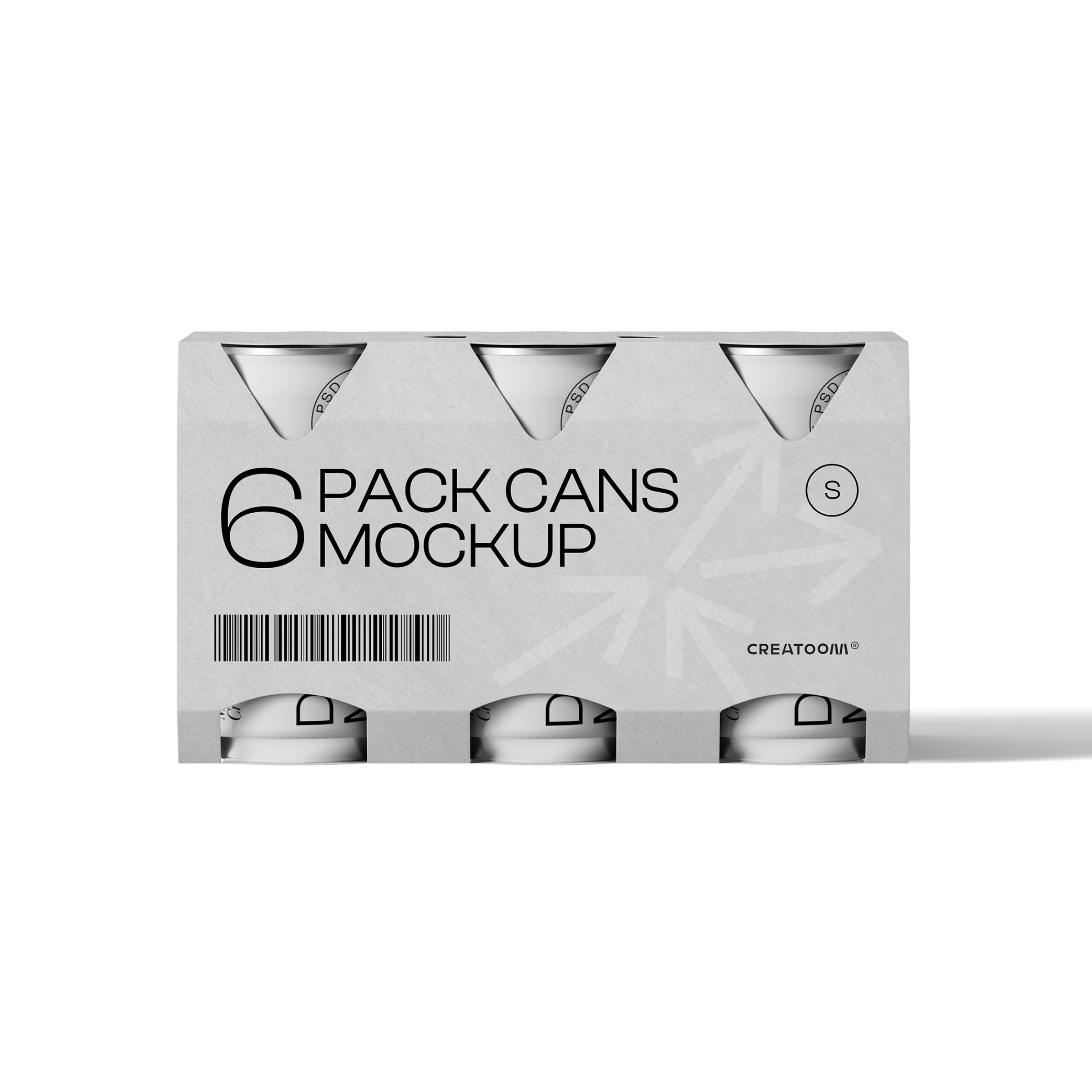Free Pack Cans Mockup V7 Front View