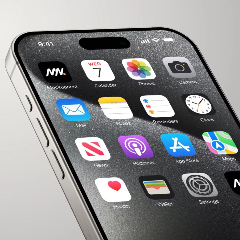 Closeup iPhone 15 Pro Max Mockup 2