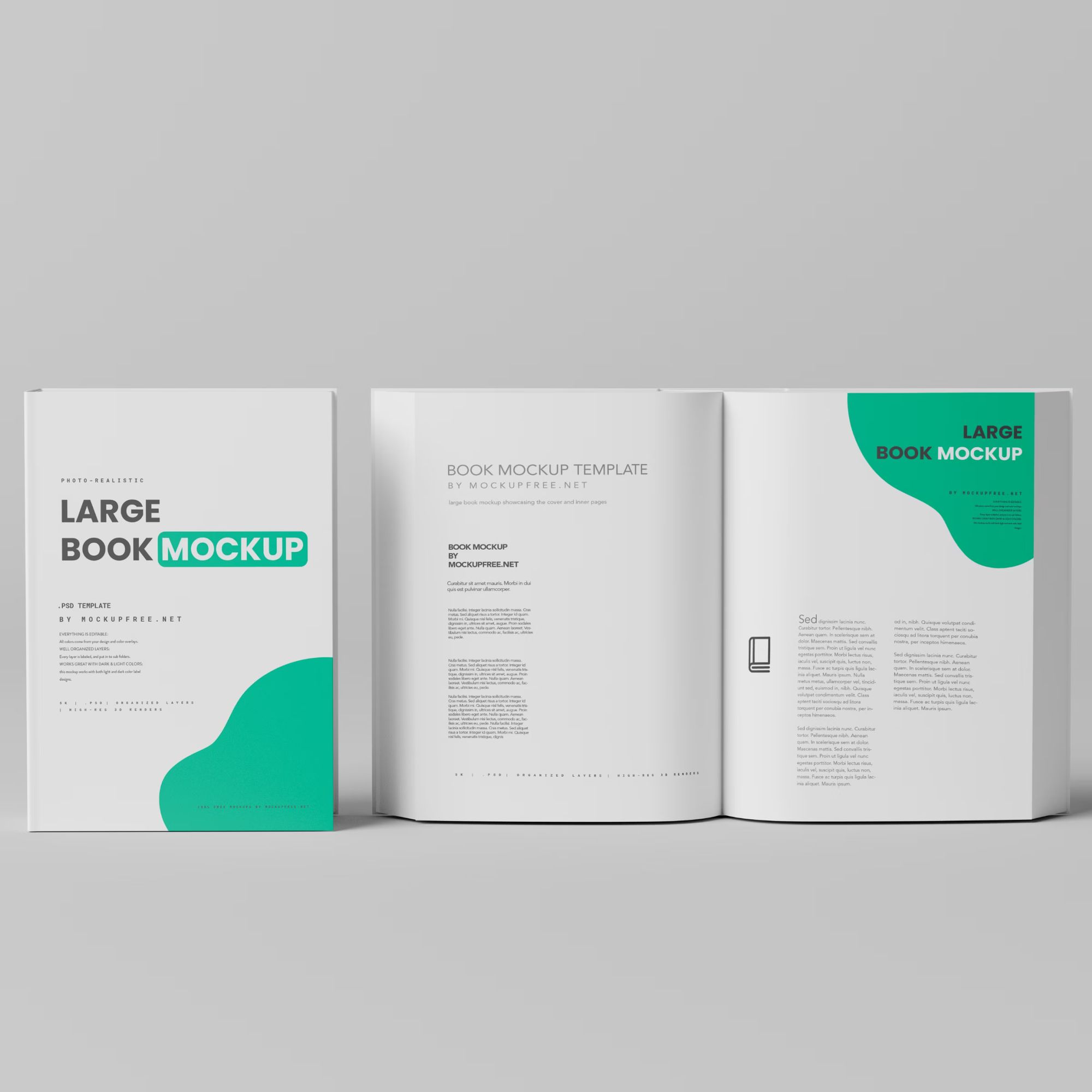 Large Size Book Cover and Inner Page Mockups 5