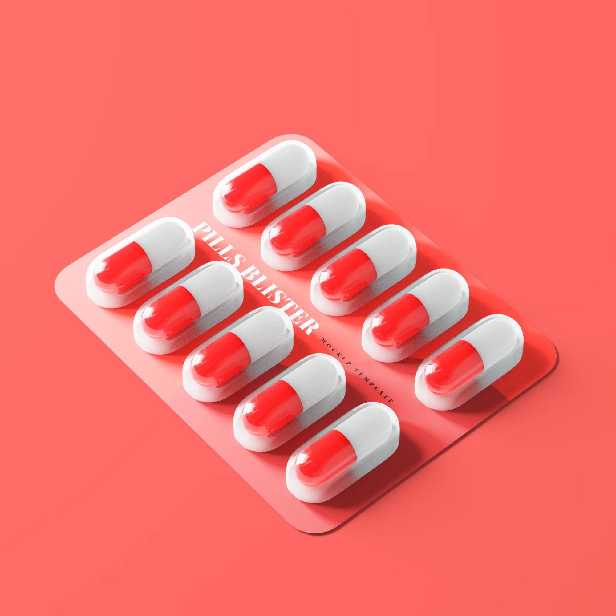 Capsule Blister with Box Mockup