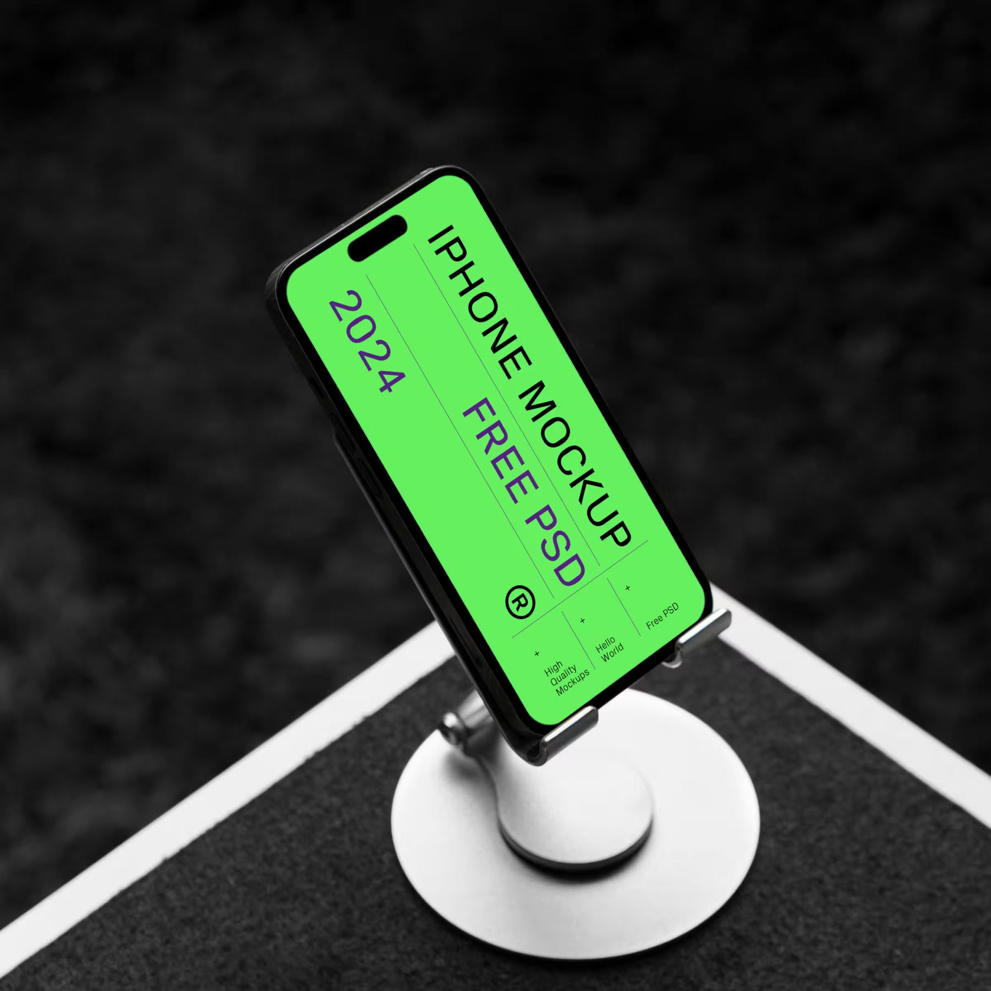 Free iPhone 14 Pro in Dock Mockup