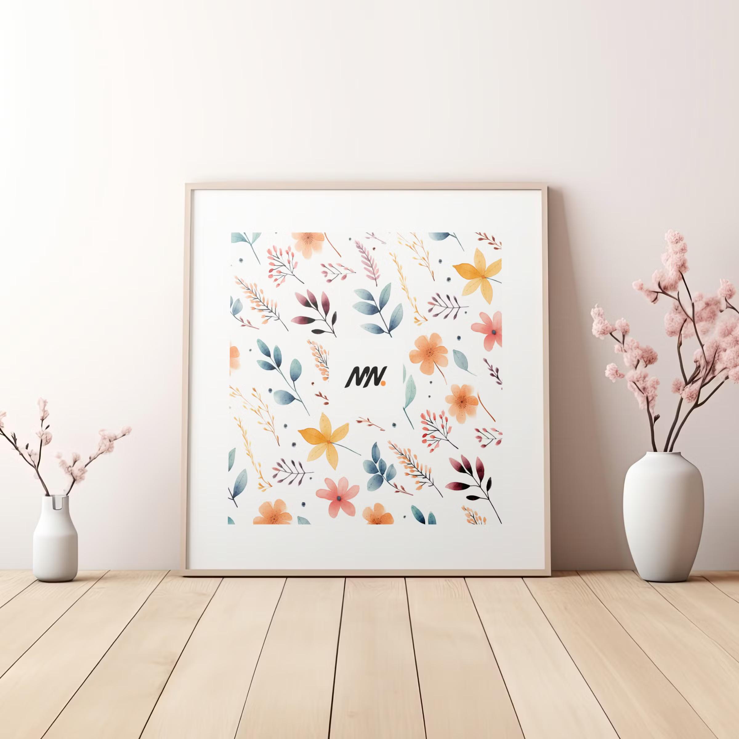 Free Square Wall Frame Mockup 2