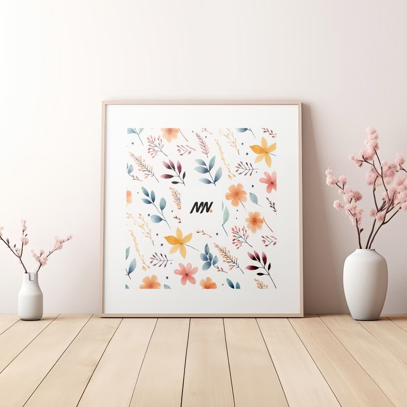 Free Square Wall Frame Mockup 2