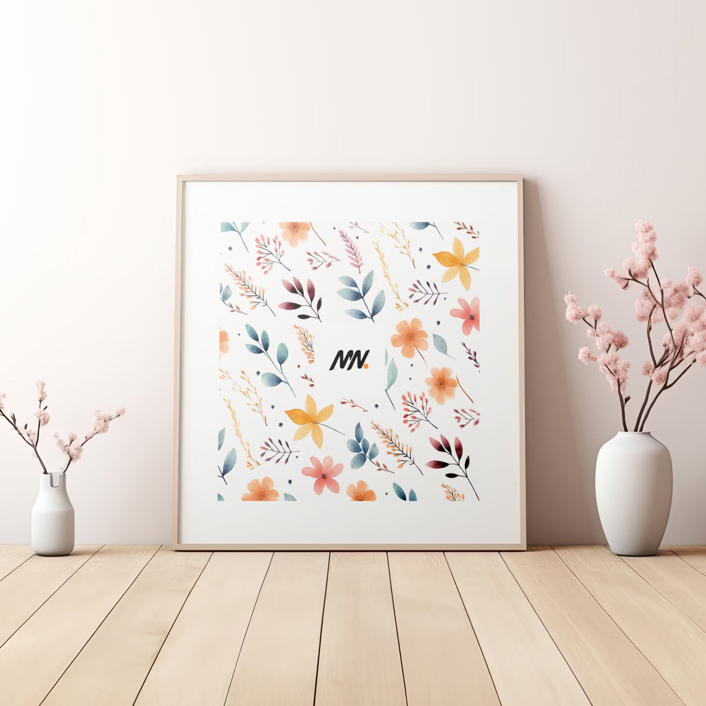 Free Square Wall Frame Mockup 2