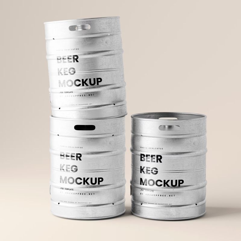 Metal Beer Keg Mockup 2