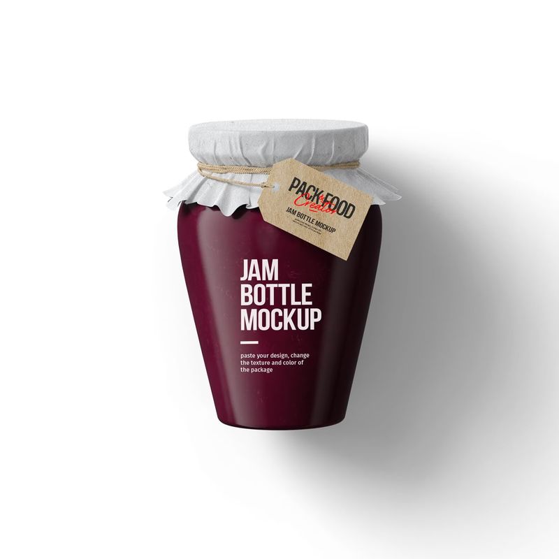 Free Jar Of Jam Mockup V1 Top View