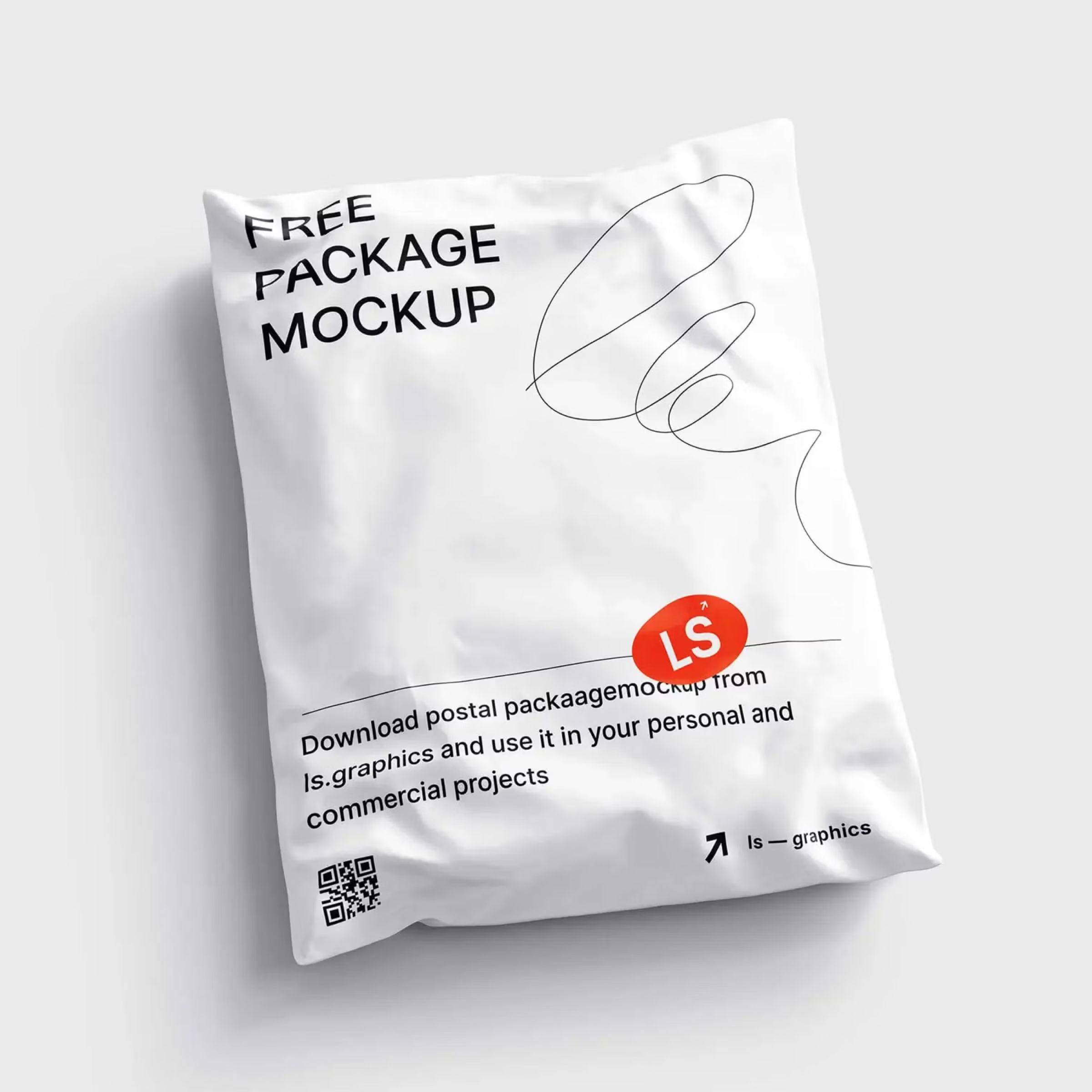 Free Postal Package Mockup
