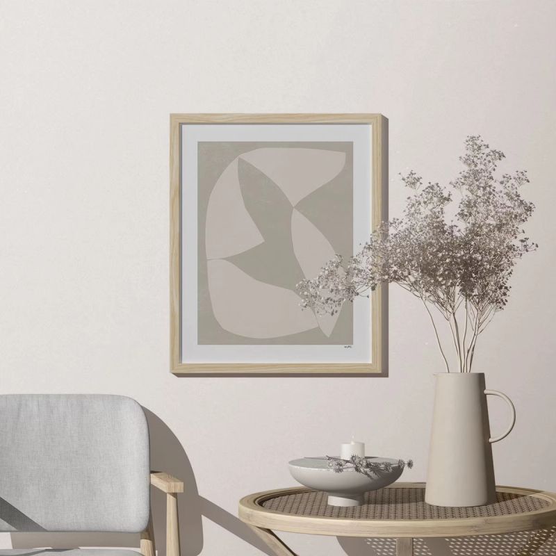 Free Minimalistic Scene With Frame Mockup On The Wall In Minimalistic Interior
