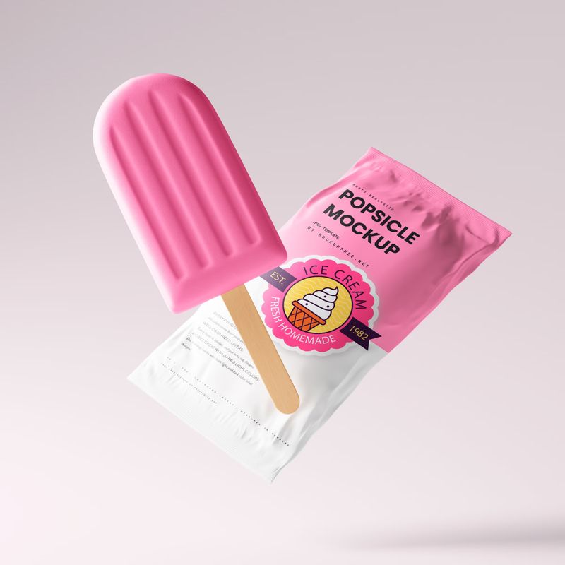 Popsicle Ice Cream Packaging Mockup 6