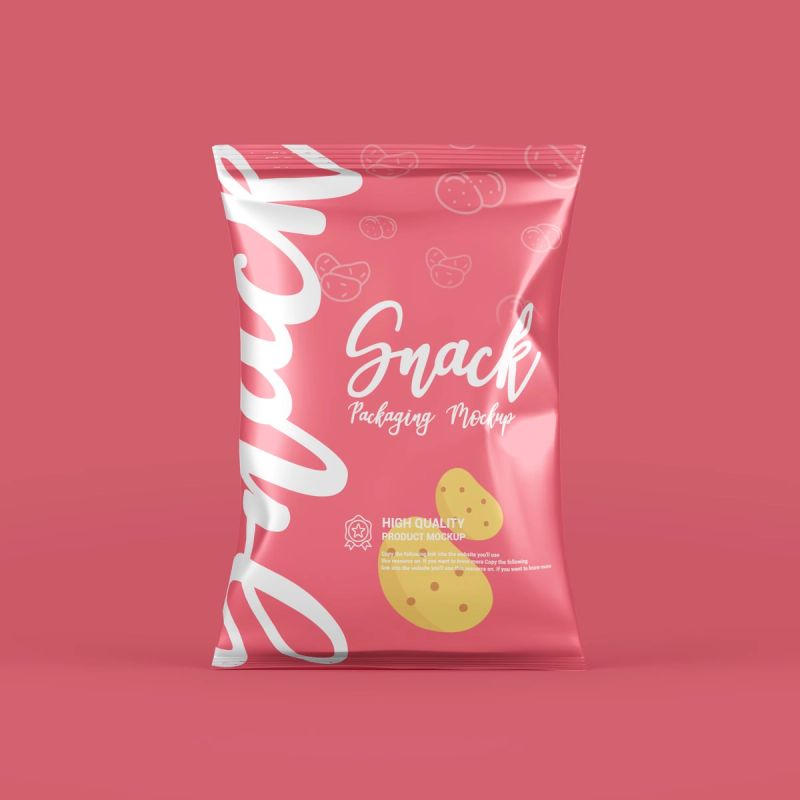 Chips Snacks Foil Pack PSD Packaging Mockup 3