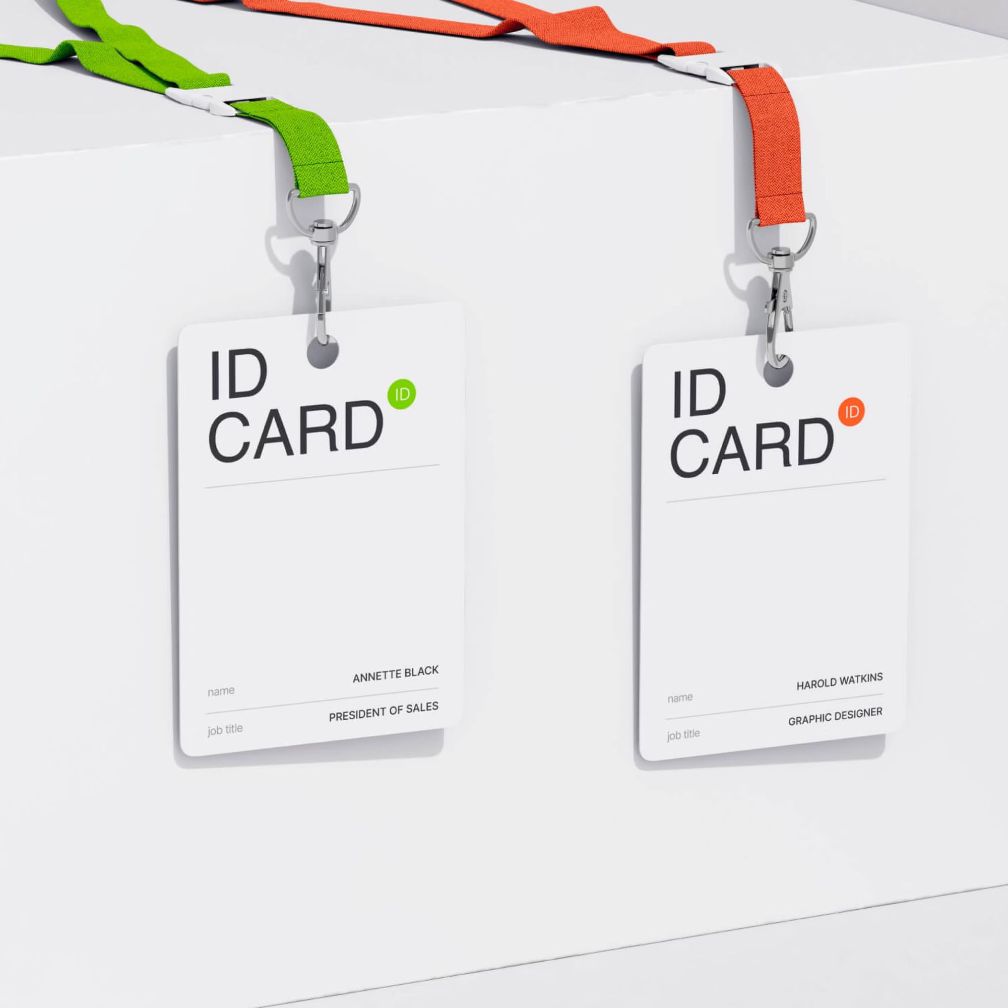 Free 2 ID Cards Mockup