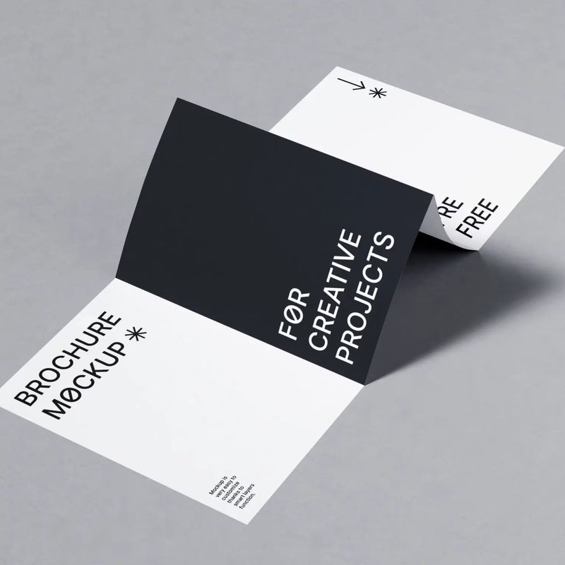 Free Folded Brochure PSD Mockup