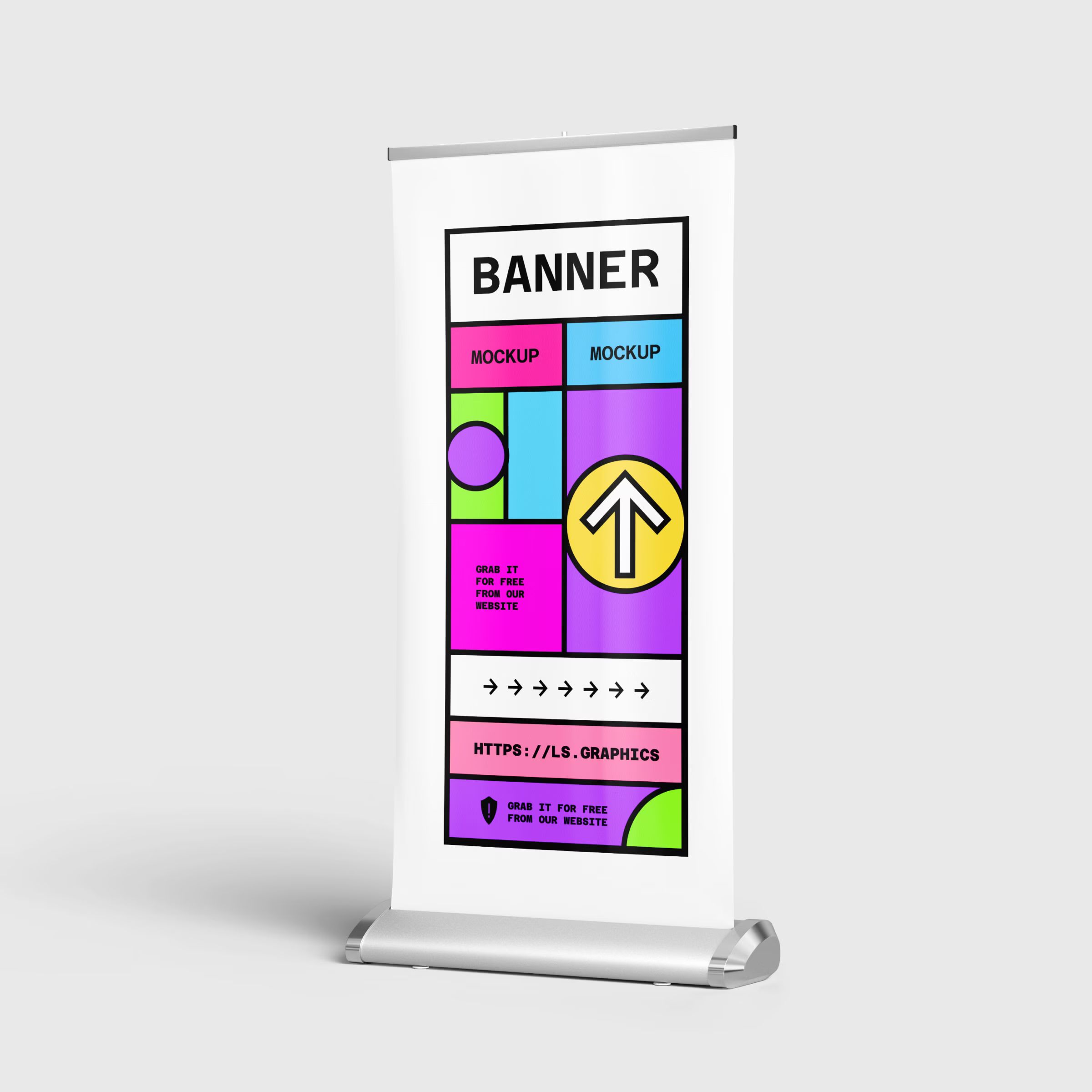 Free Roll-up Standing Banner Mockup