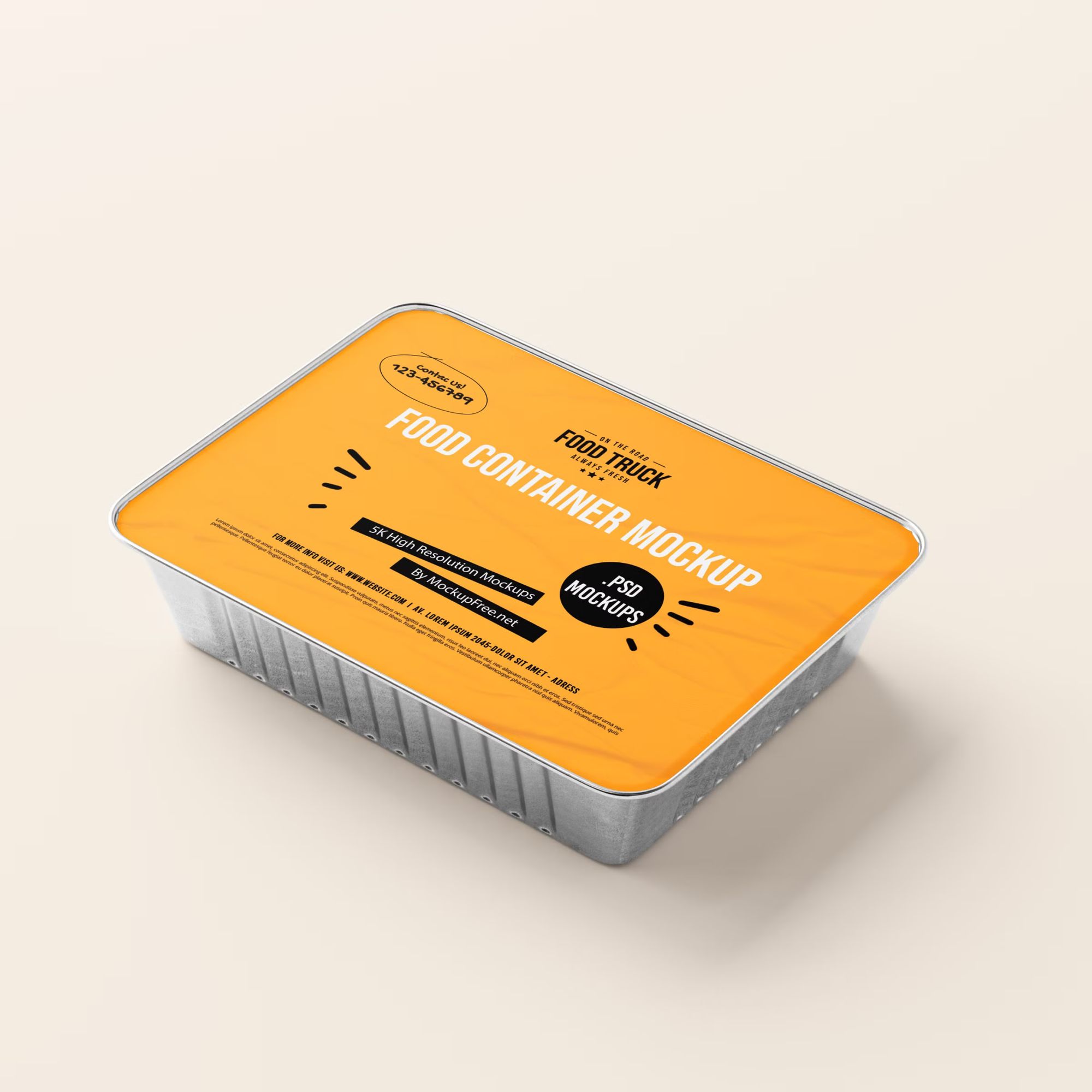Large Aluminum Food Container Box Mockup 2