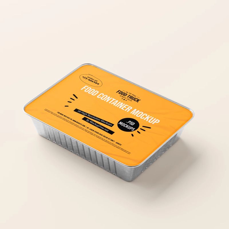 Large Aluminum Food Container Box Mockup 2