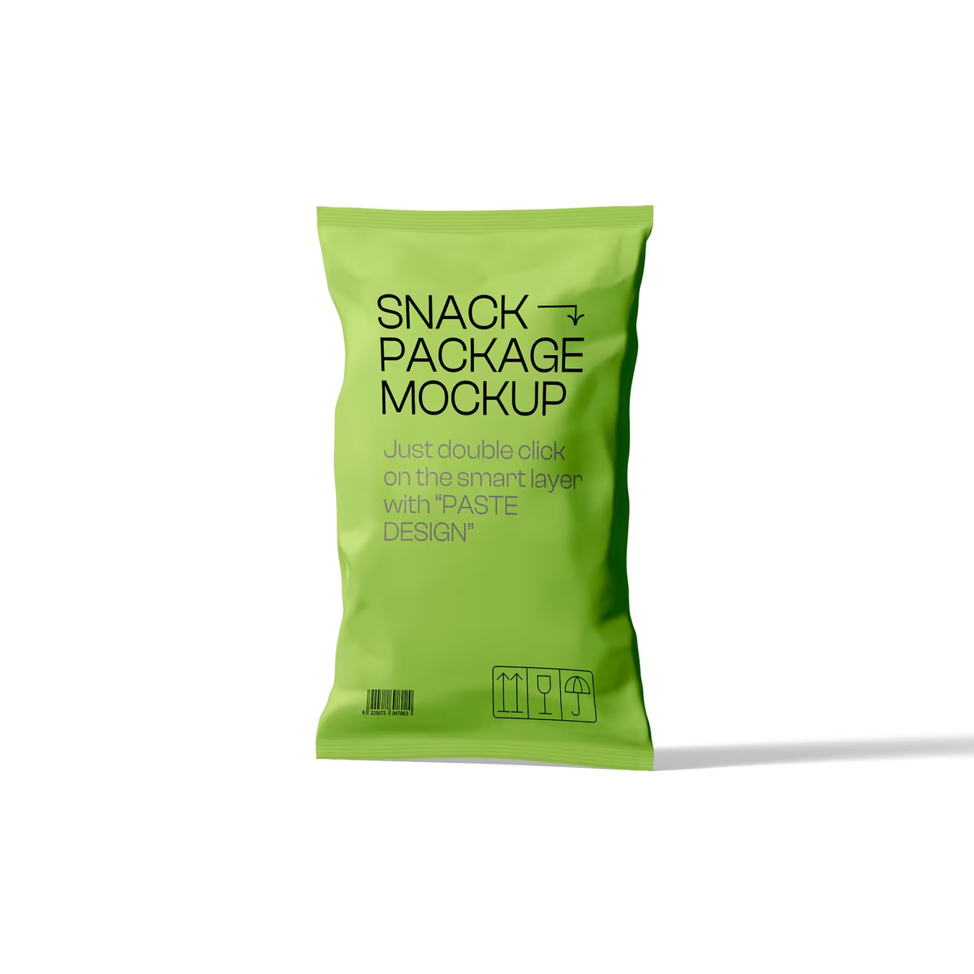 Free Snack Package Mockup V3 Front View