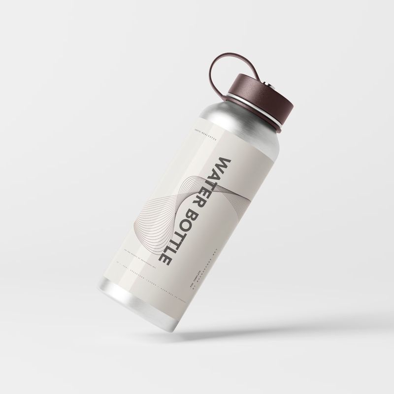 Aluminum Water Bottle Mockup