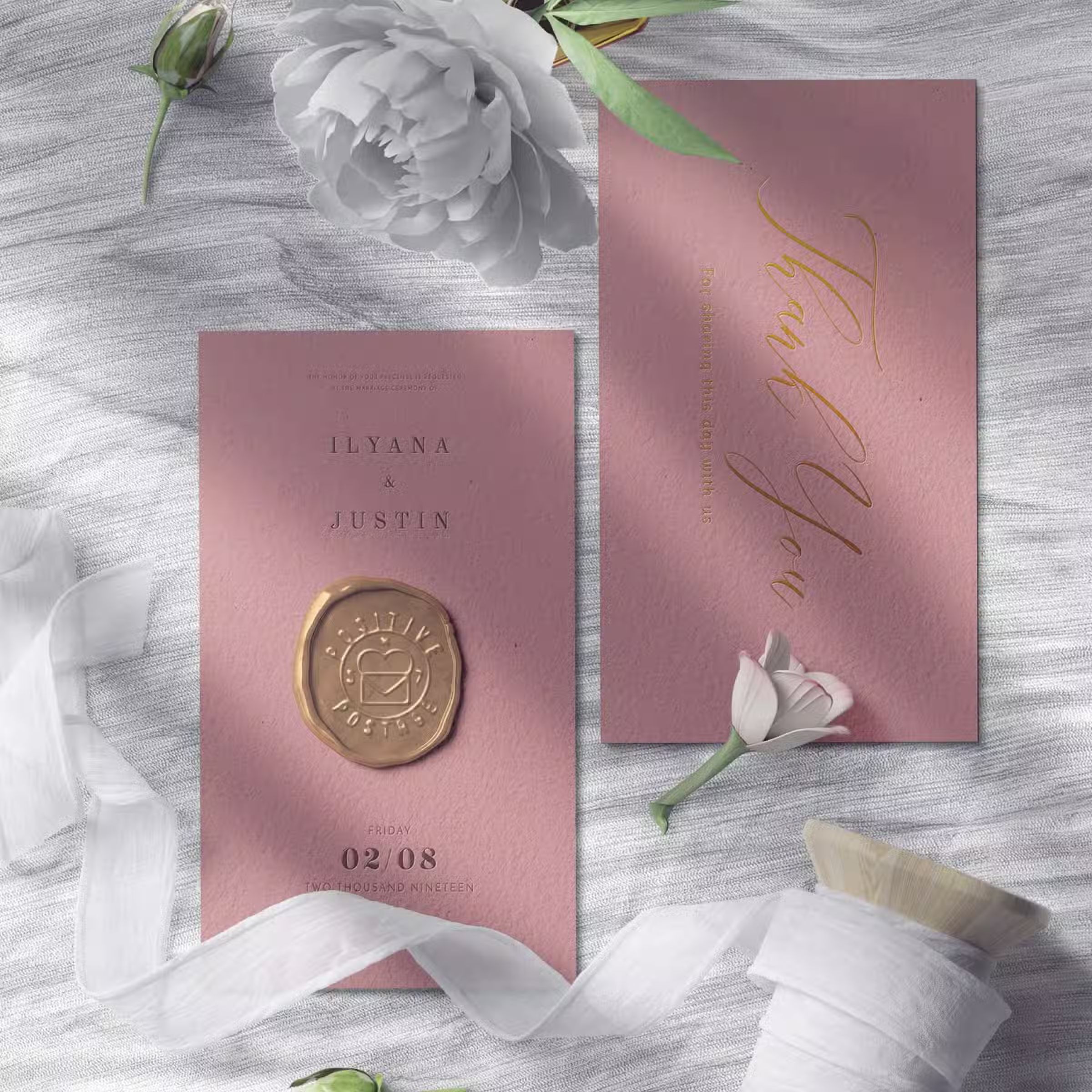 Free Wax Seal Invitation Mockups With Shadow Overlay Mockup Top View