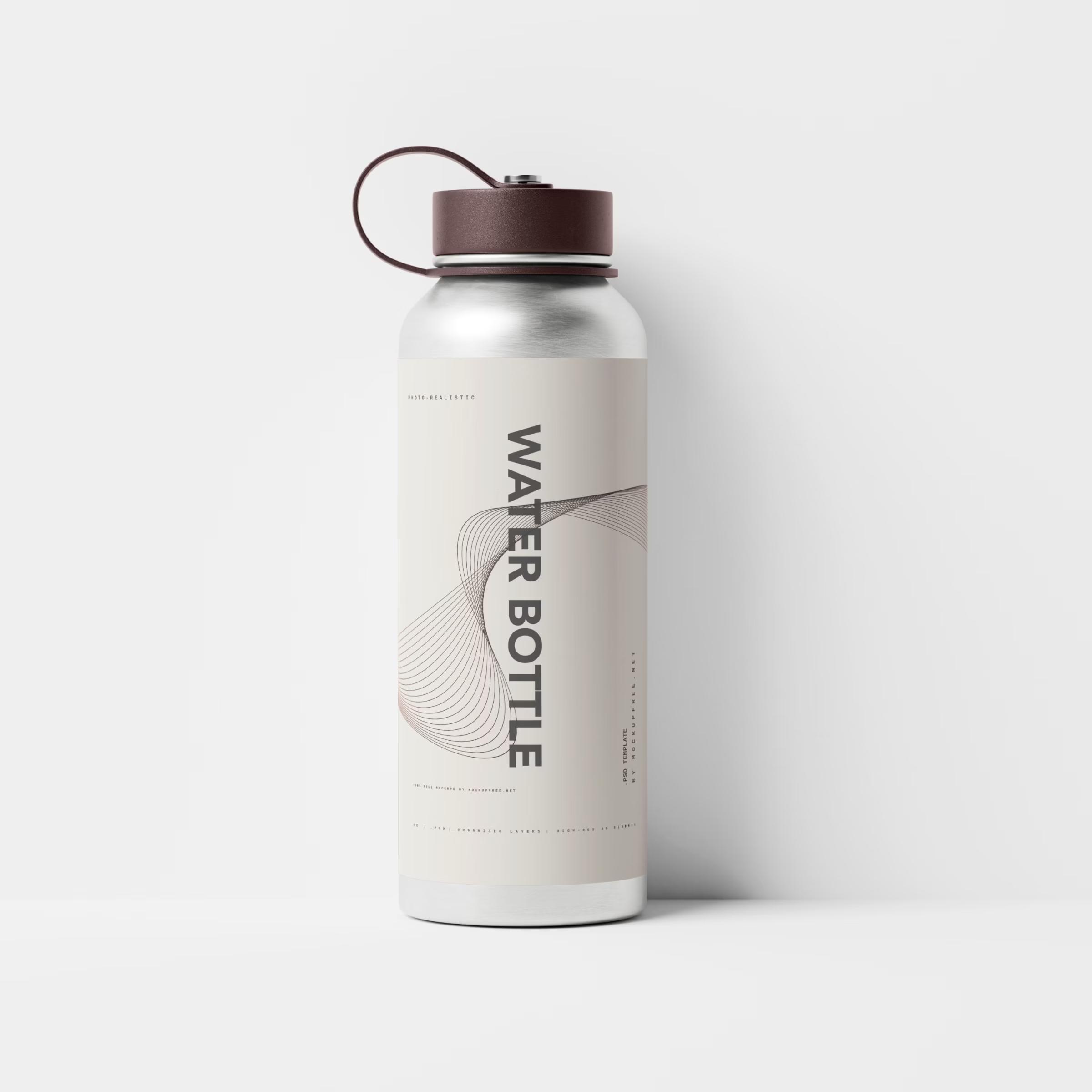 Aluminum Water Bottle Mockup 2