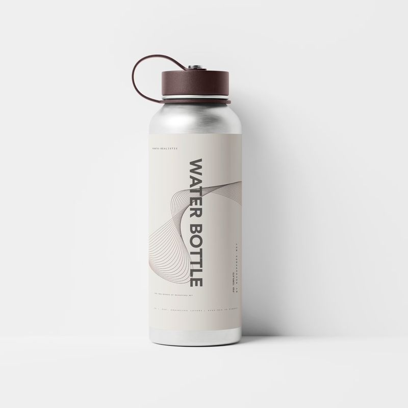 Aluminum Water Bottle Mockup 2