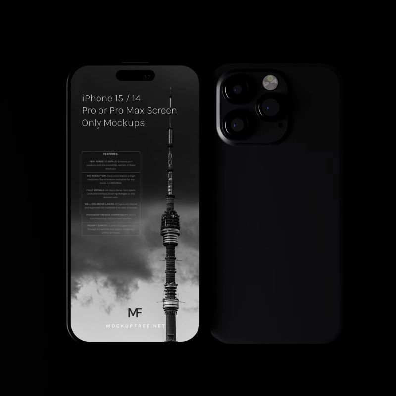 iPhone 15 / 14 Screen Only Mockups 5