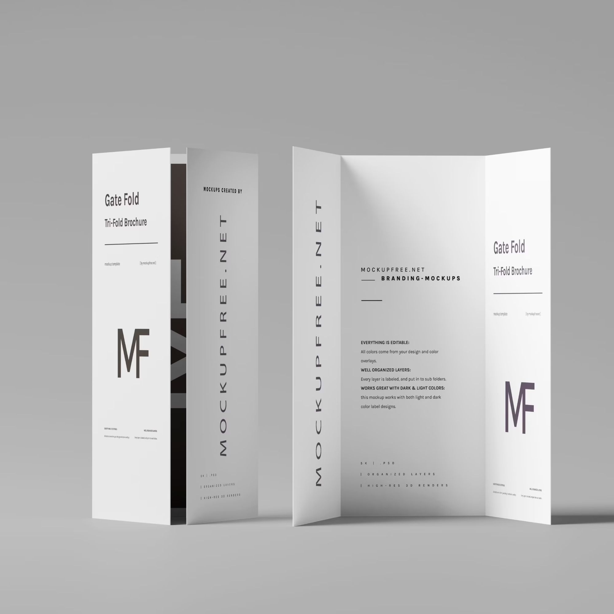 Gate Fold Brochure Mockups