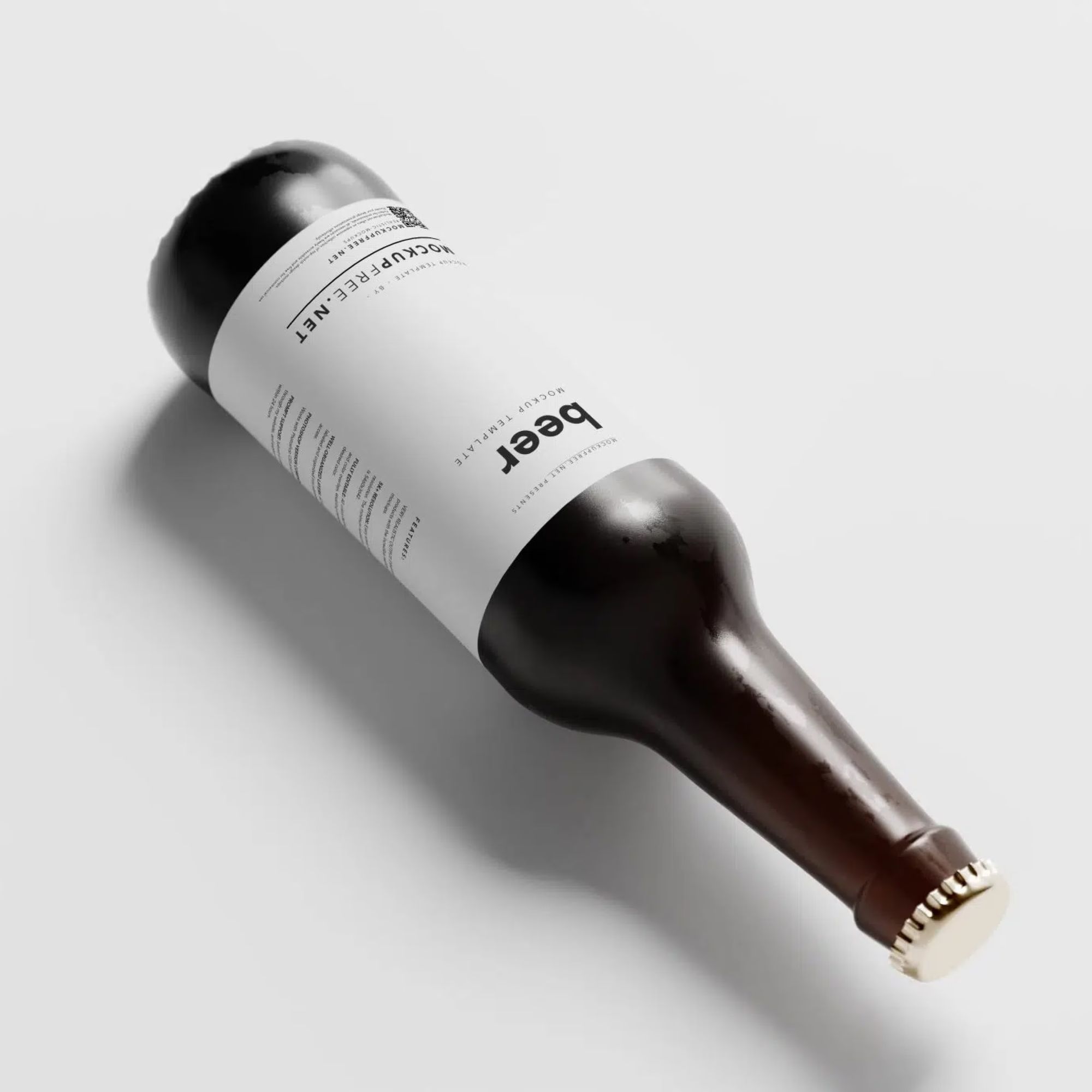 Amber Color Longneck Beer Bottle Mockup 7