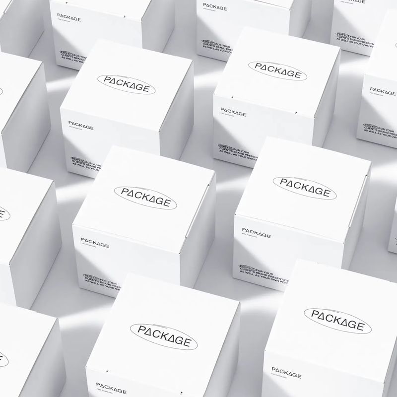 Free Isometric Packages Grid Mockup