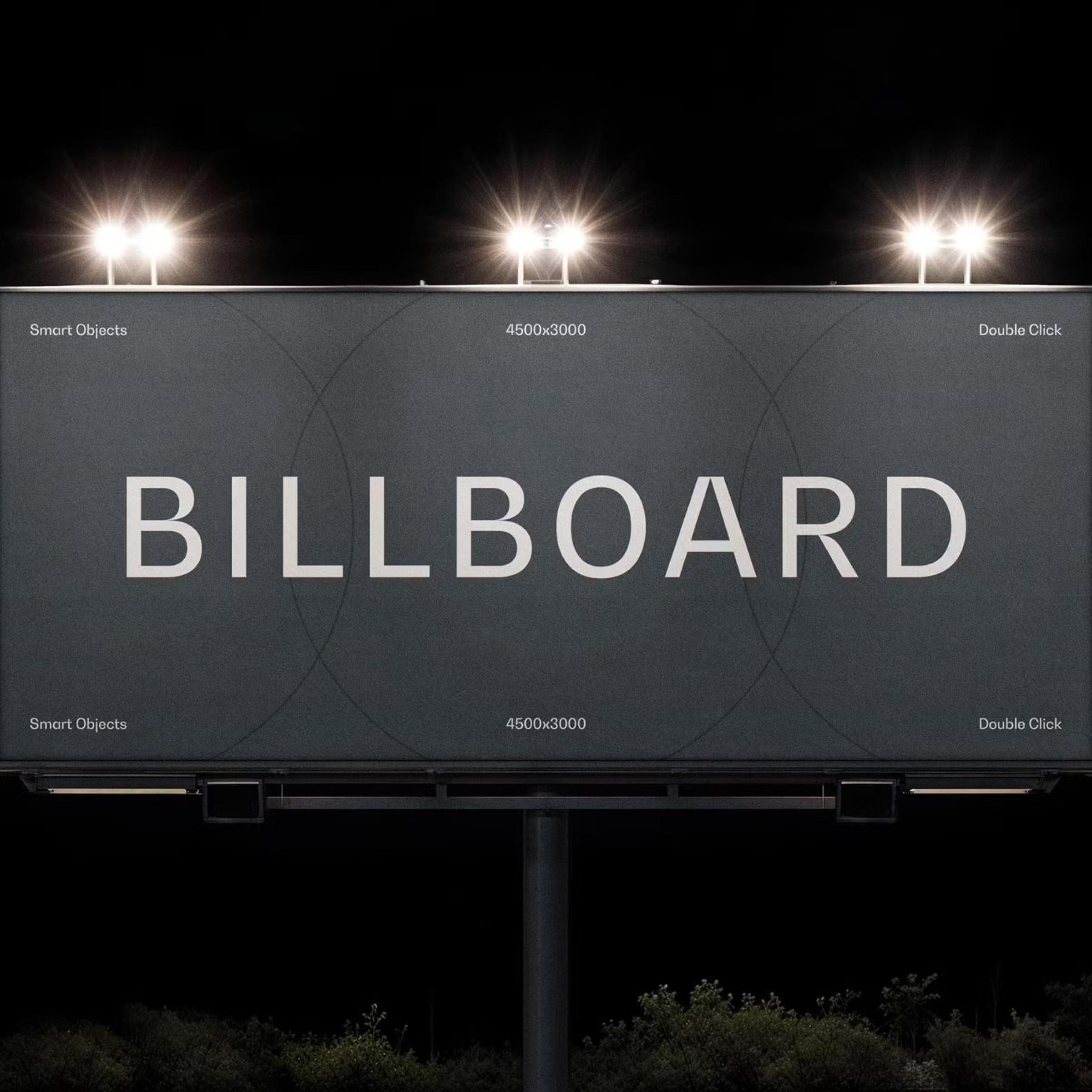 Nighttime Billboard Mockup