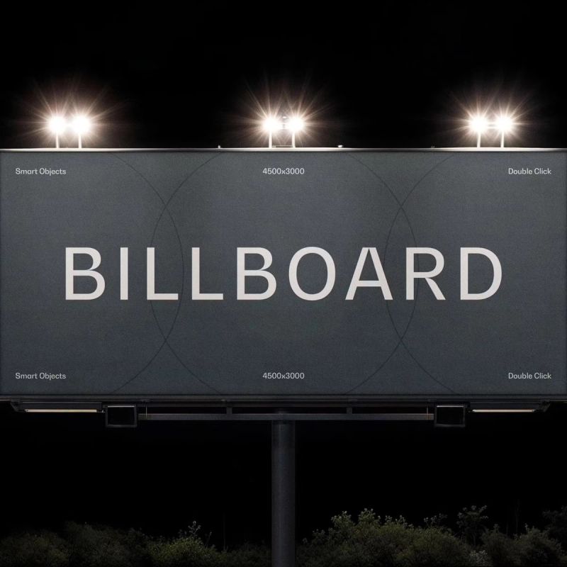 Nighttime Billboard Mockup