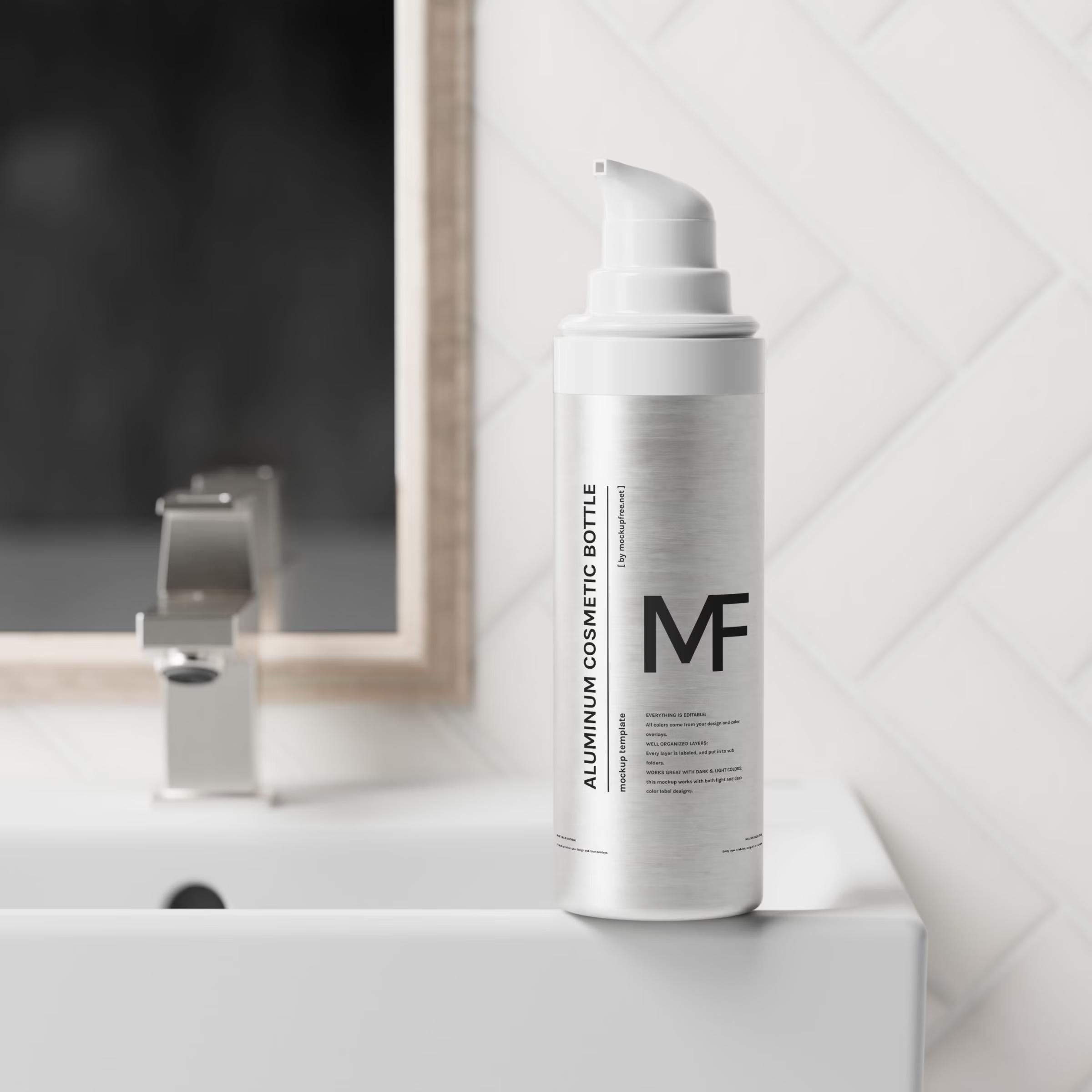 Aluminum Pump Bottle Mockup 2
