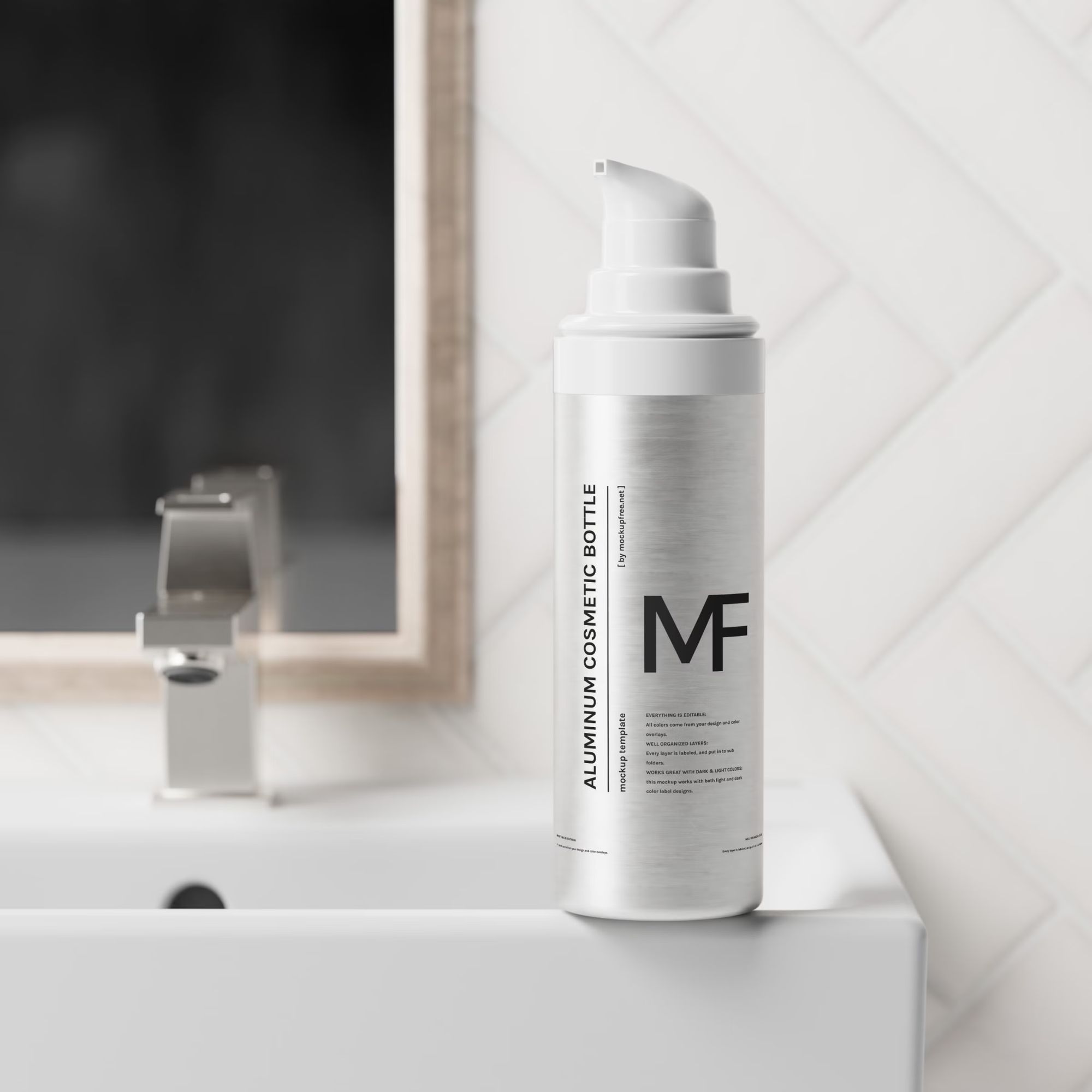 Aluminum Pump Bottle Mockup 2