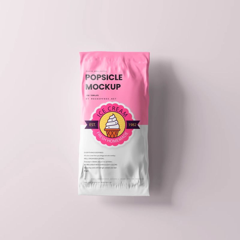 Popsicle Ice Cream Packaging Mockup 5