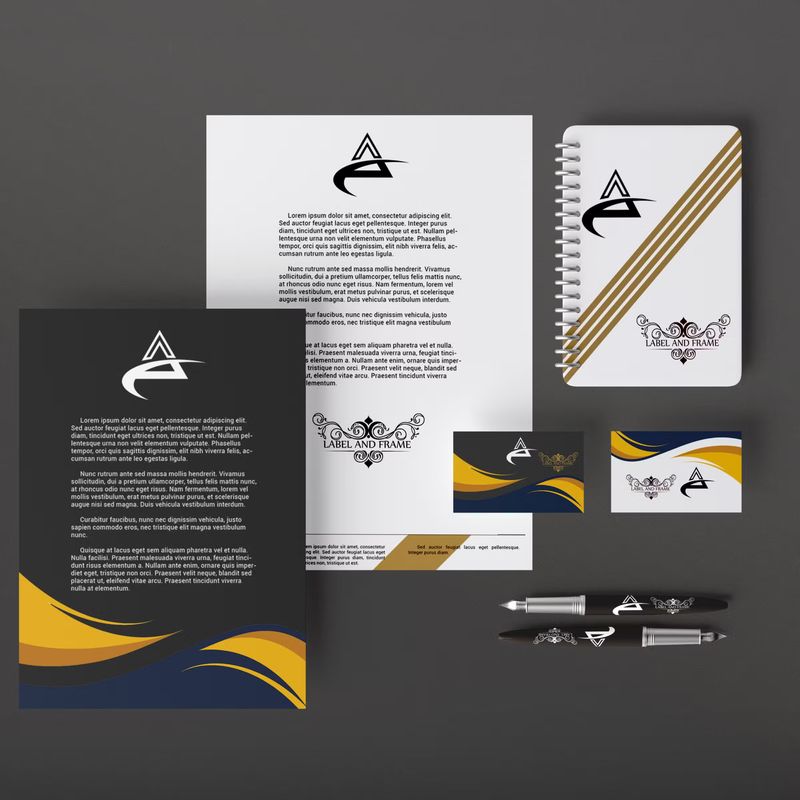 Dark Color Stationery Branding Identity Mockups