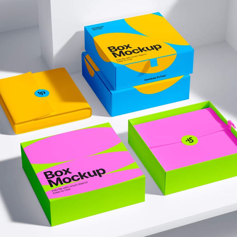 Free Stylish Boxes Mockup