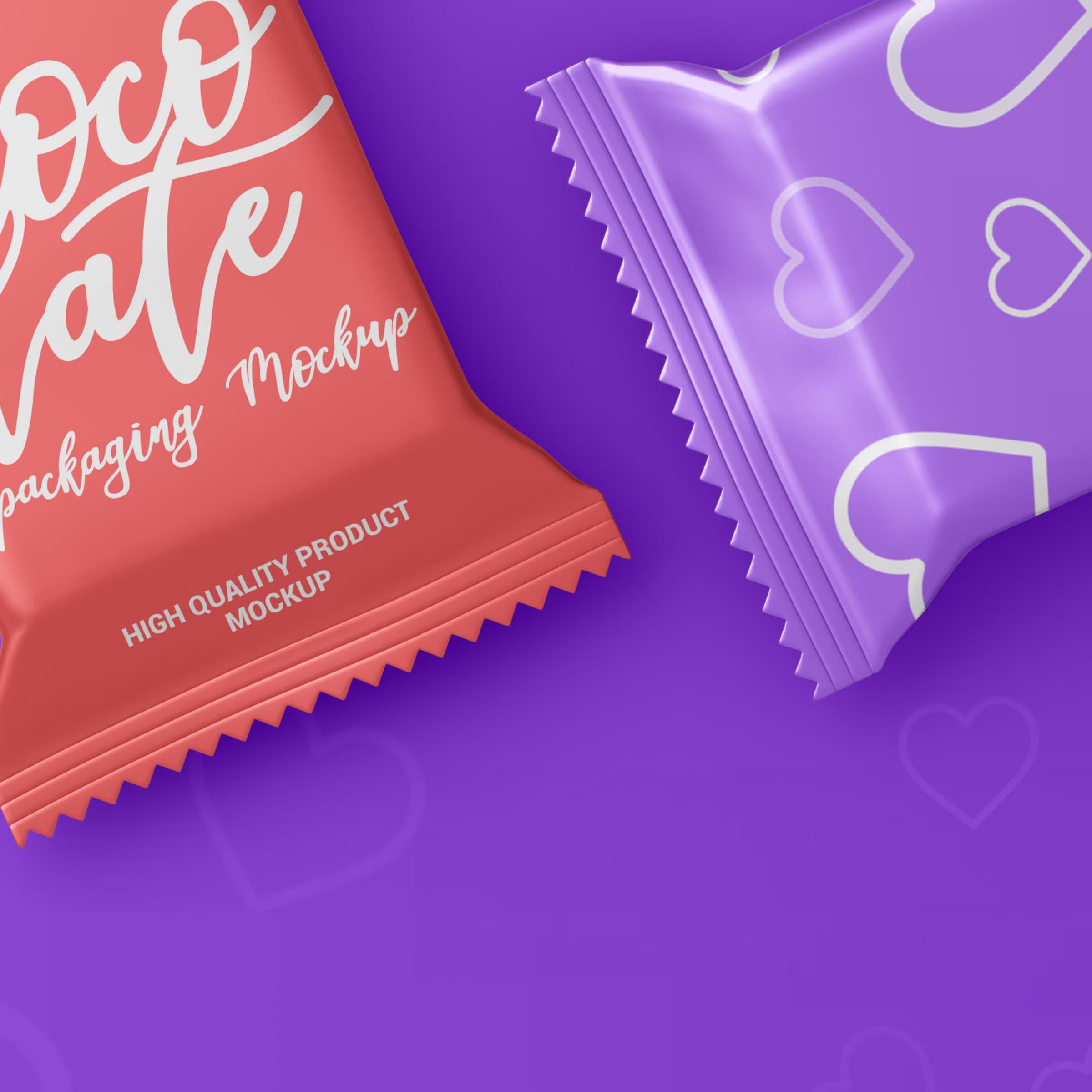 Free Chocolate Candy Bar Packaging Mockup 3