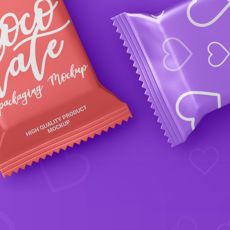 Free Chocolate Candy Bar Packaging Mockup 3