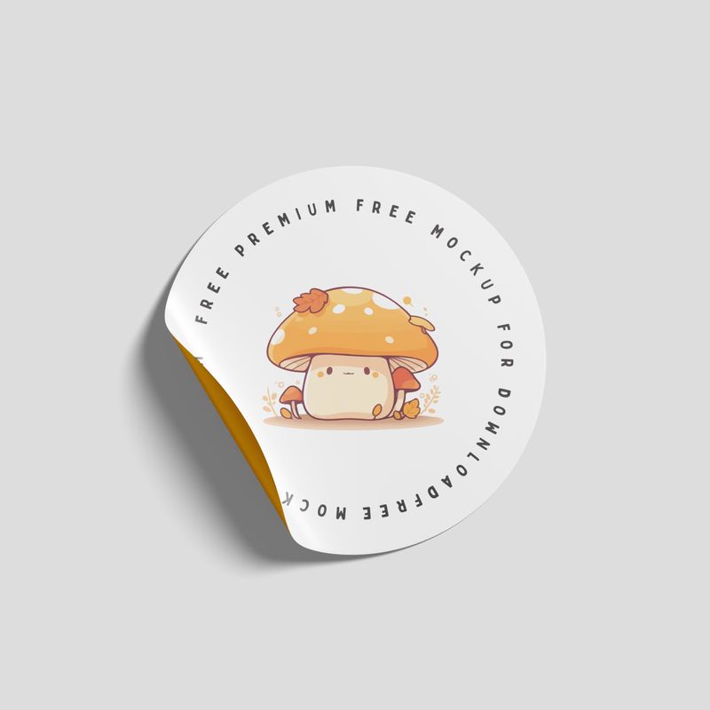 Round Sticker Mockup 3