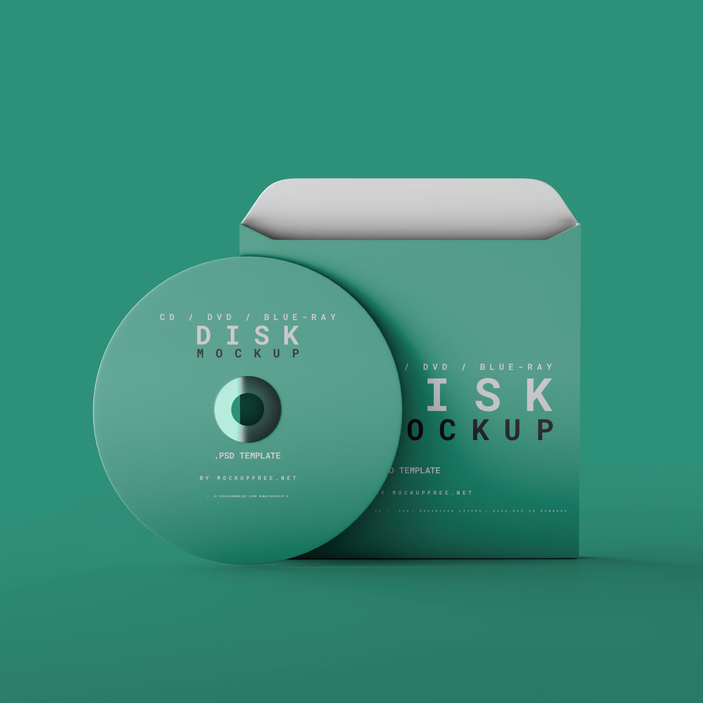 CD, DVD or Blue-Ray Disc with Box Mockups 2