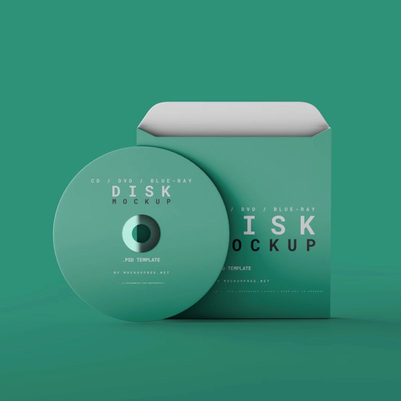 CD, DVD or Blue-Ray Disc with Box Mockups 2